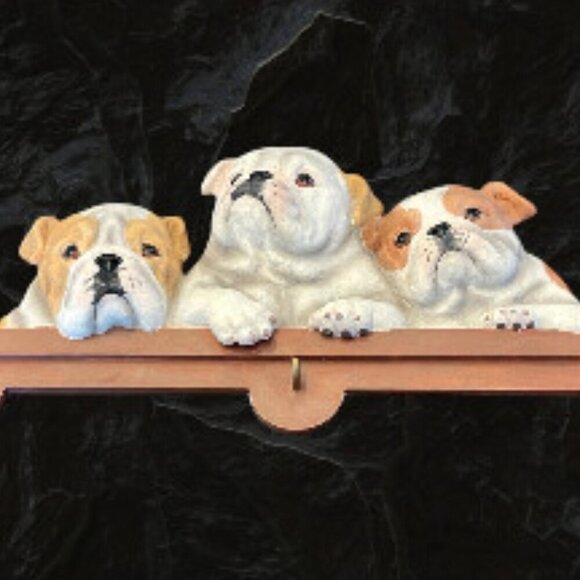 Dog Lover's Bull Dog Puppies 3D Wall Mount Mail & Keys Organizer - Picture 5 of 9